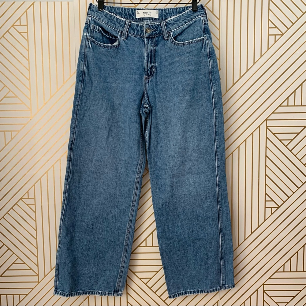 Hollister High-Rise Baggy Jeans 10 / 30 Regular medium wash distressed pockets